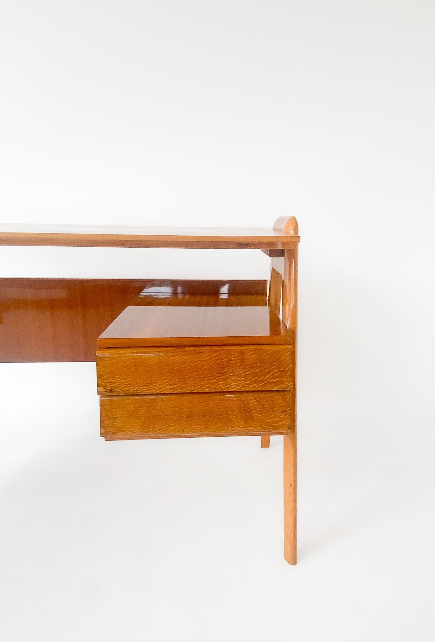 Italian  Mid-Century Modern Wooden Writing Desk by Vittorio Dassi, Italy 1950s