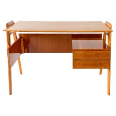  Mid-Century Modern Wooden Writing Desk by Vittorio Dassi, Italy 1950s