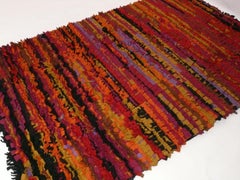 Mid Century Modern Wool Blend Felt Rug 72.25" x 47.5"