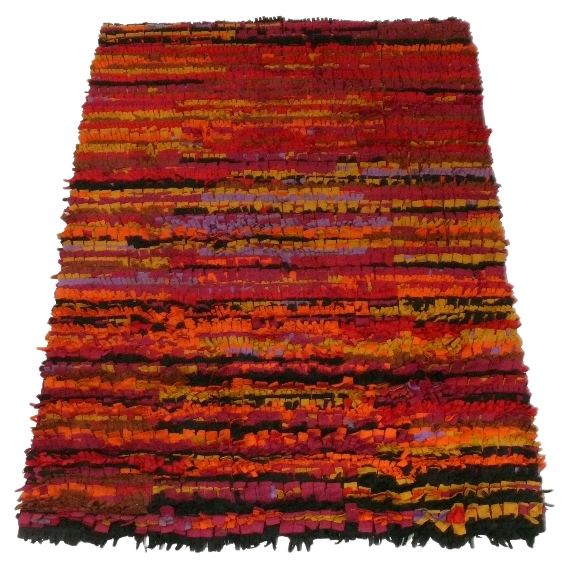 Mid Century Modern Wool Blend Felt Rug 72.25" x 47.5"