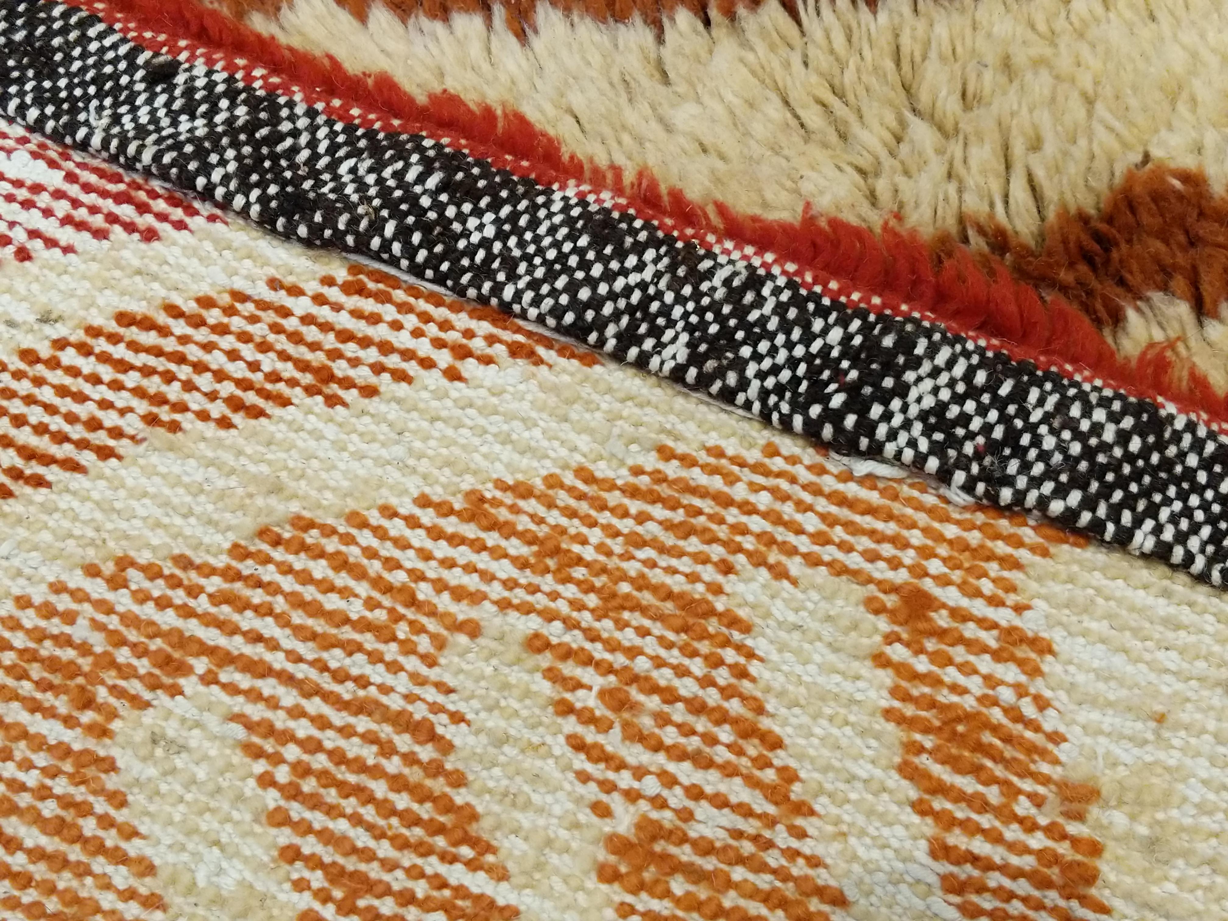 Highly Unusual Mid-Century Modern Wool Moroccan Rug  6