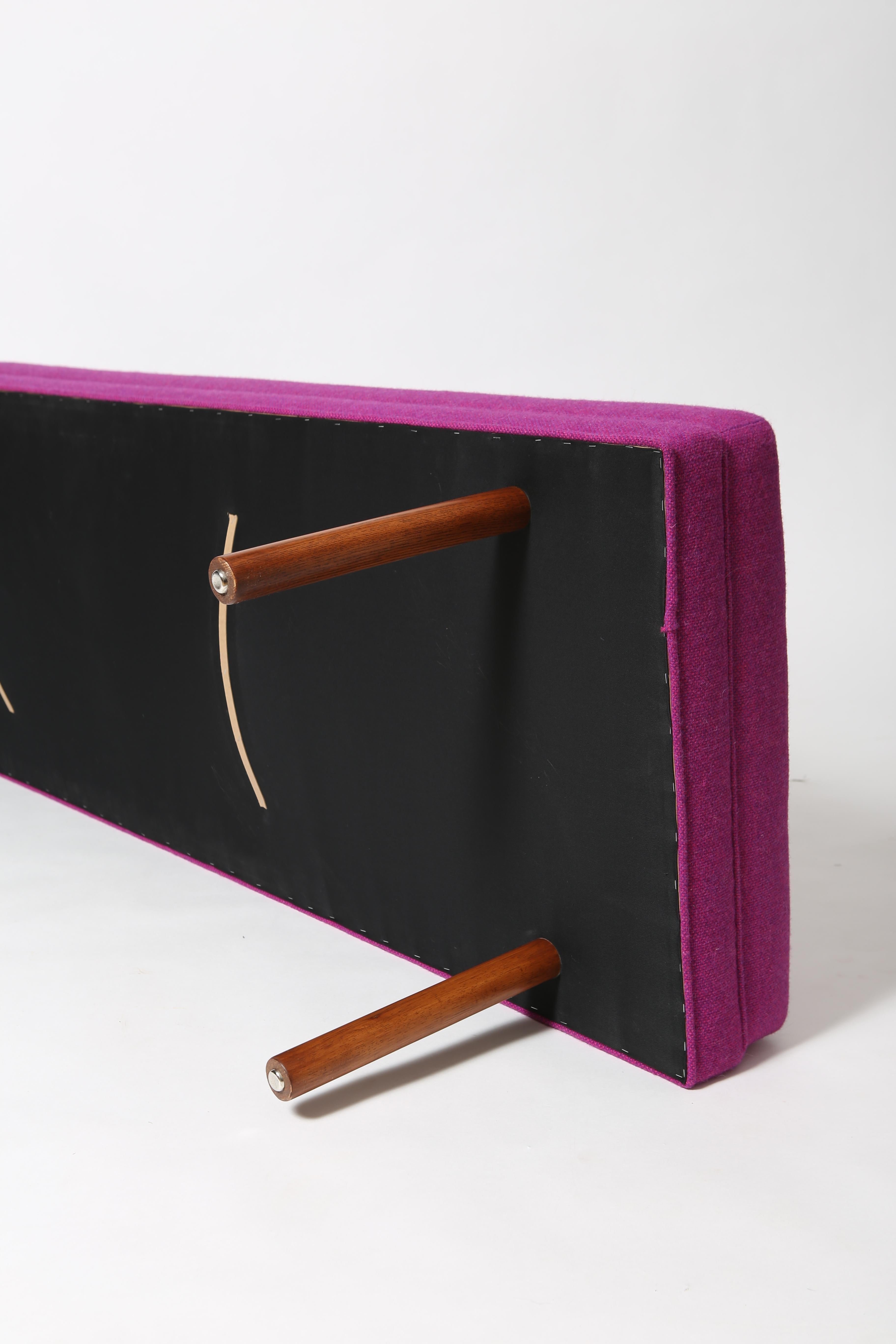 American Mid-Century Modern Wool Upholstered Bench