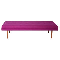 Mid-Century Modern Wool Upholstered Bench