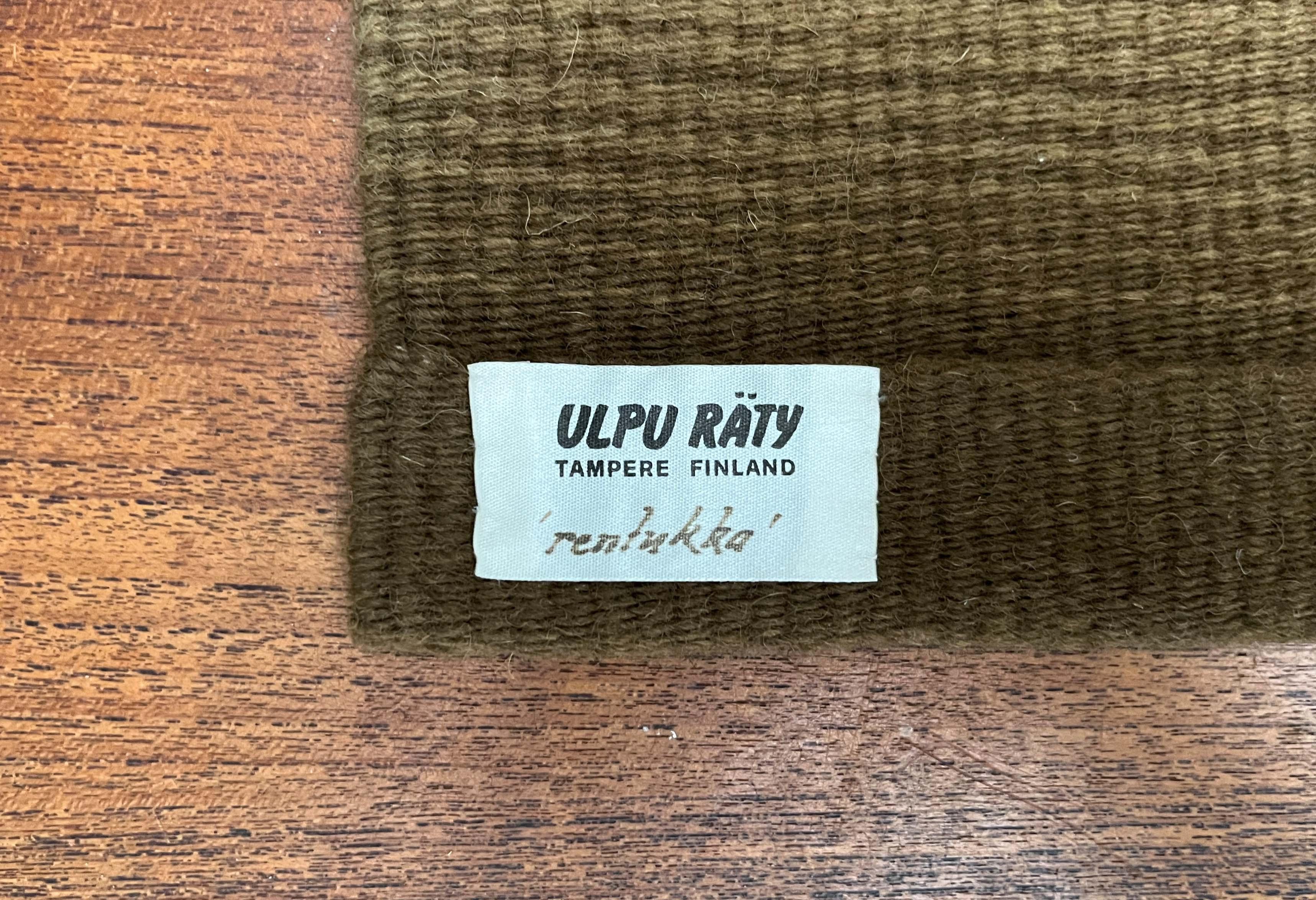 Moderner Wandteppich aus Wolle aus der Jahrhundertmitte Rentukka Ulpu Räty Finnland 1960er Jahre im Angebot 14