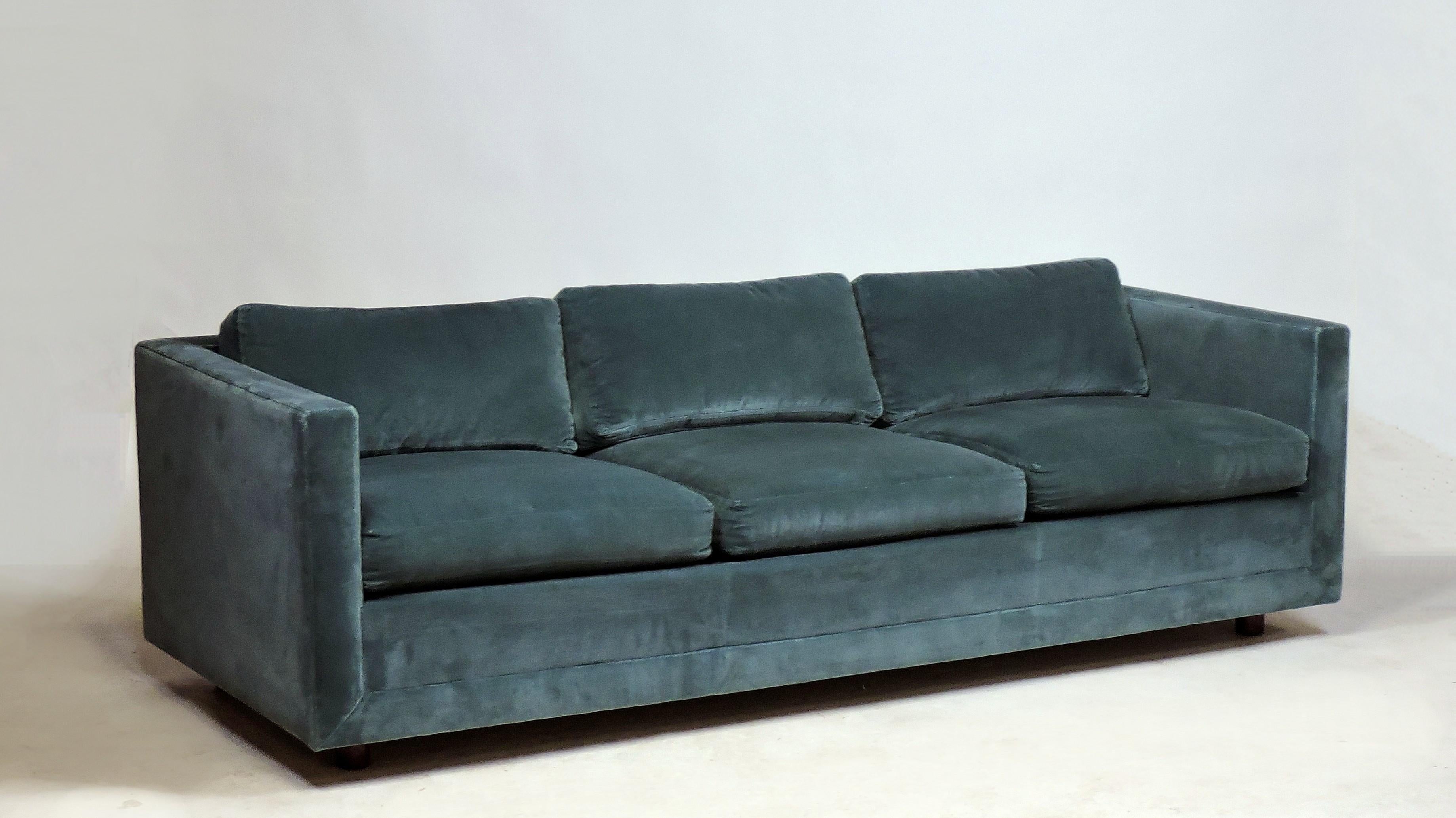 American Mid-Century Modern Wormley Probber Style Three-Seat Tuxedo Sofa