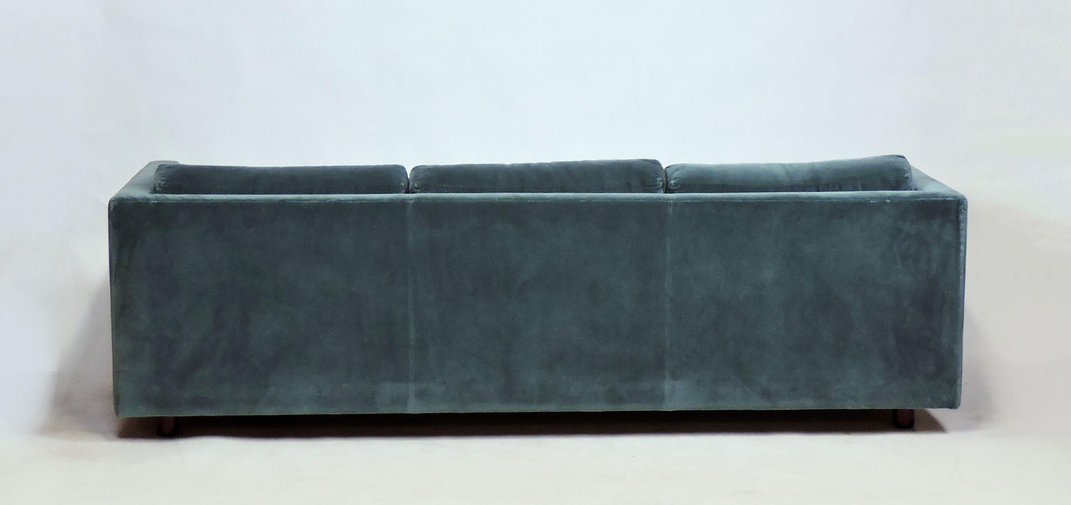 Late 20th Century Mid-Century Modern Wormley Probber Style Three-Seat Tuxedo Sofa