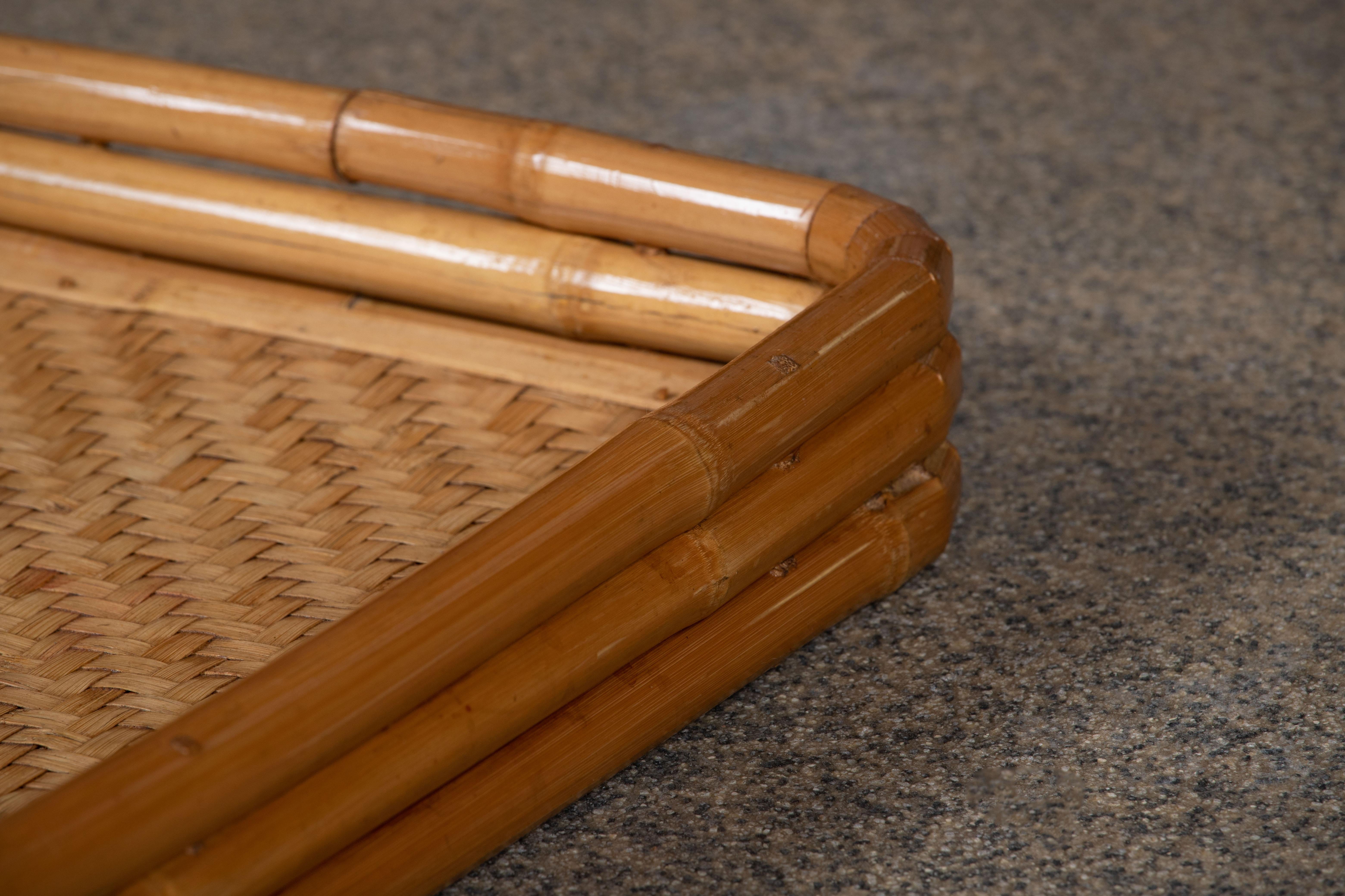 woven bamboo tray