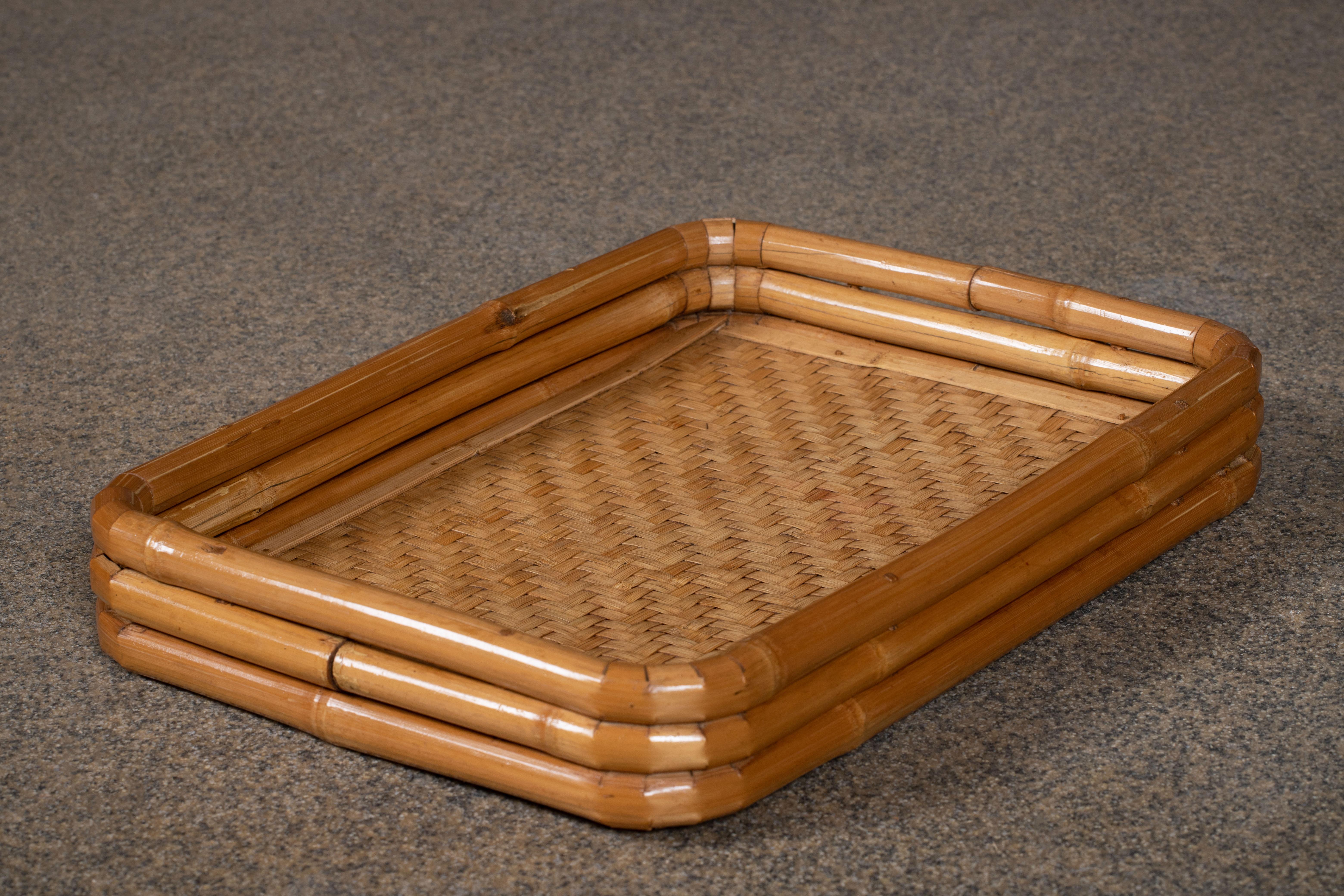 vintage bamboo serving tray