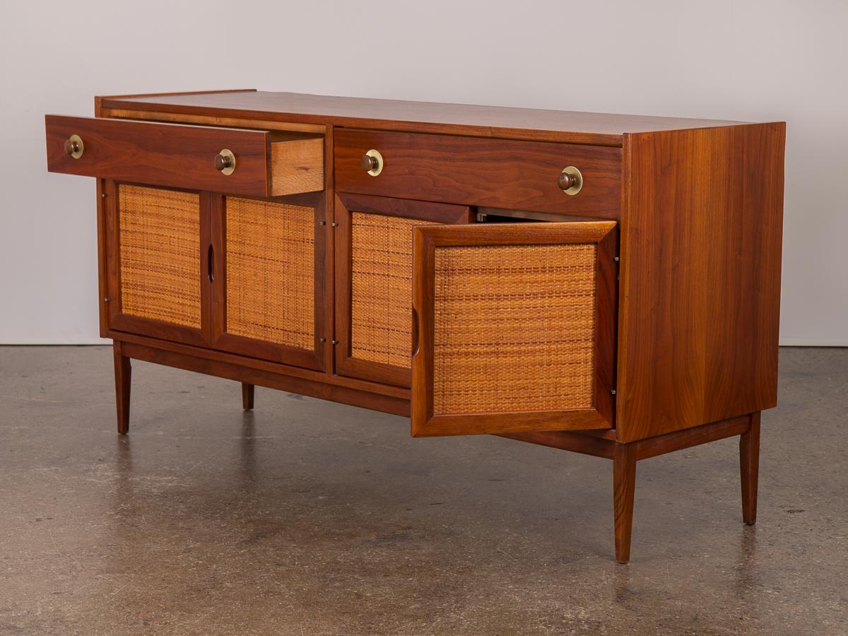 mid century cane cabinet