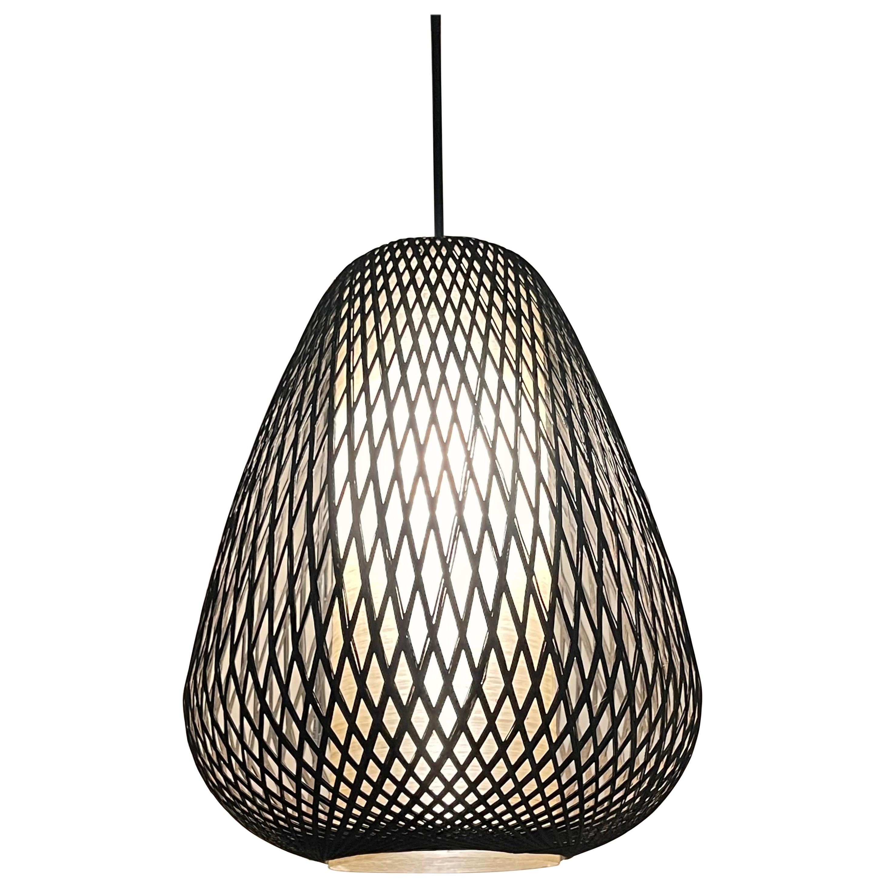 Mid-Century Modern Gold Finish Cage Pendant Light For Sale at 1stDibs ...