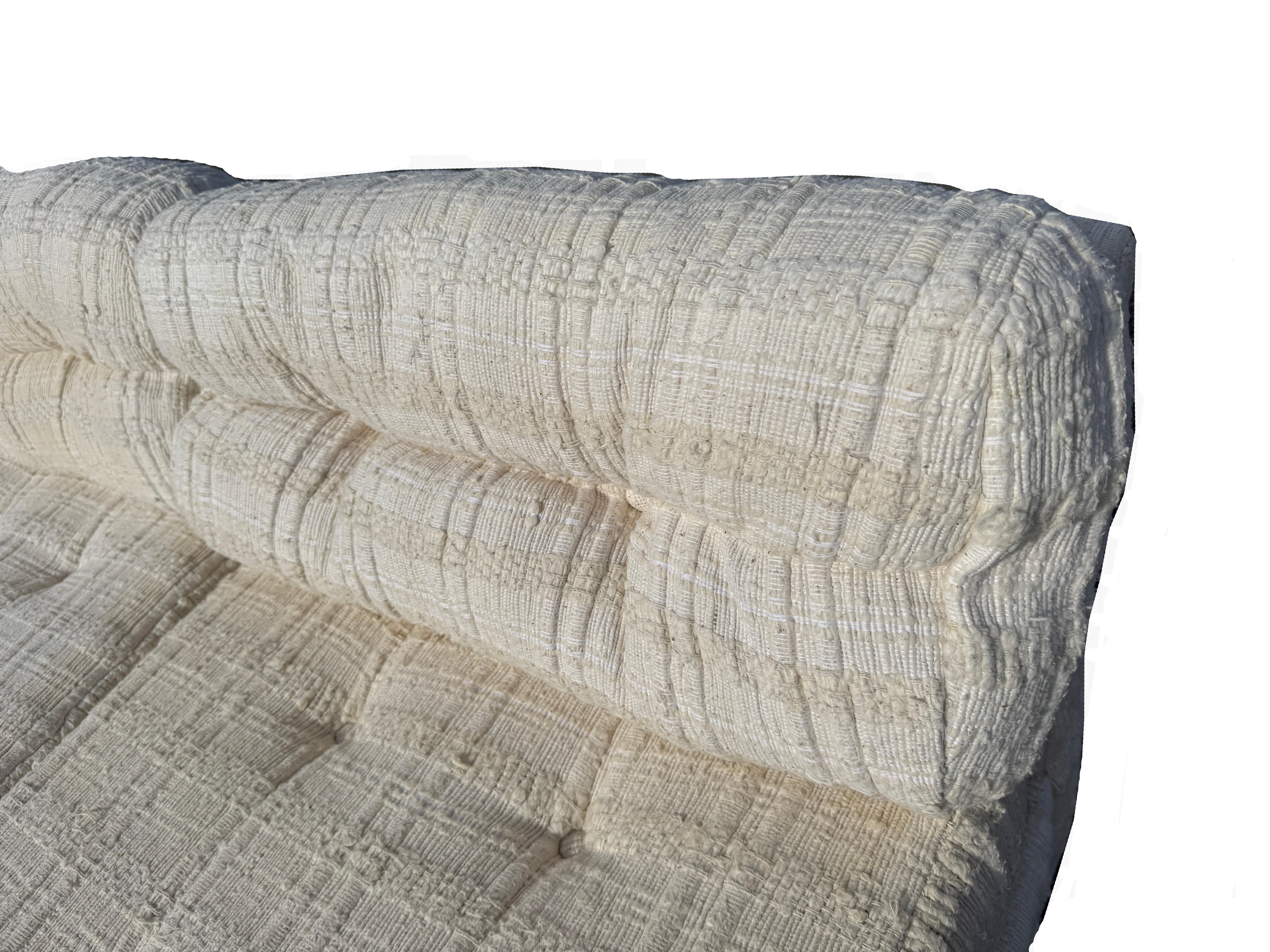 Fine XX secolo Divano componibile in cotone e lino intrecciato della metà del secolo scorso Directional in vendita
