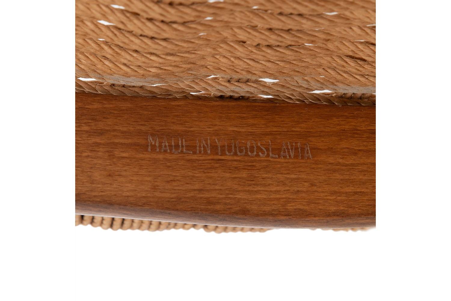Sedia a dondolo intrecciata moderna di metà secolo nello stile di Hans Wegner in vendita 3