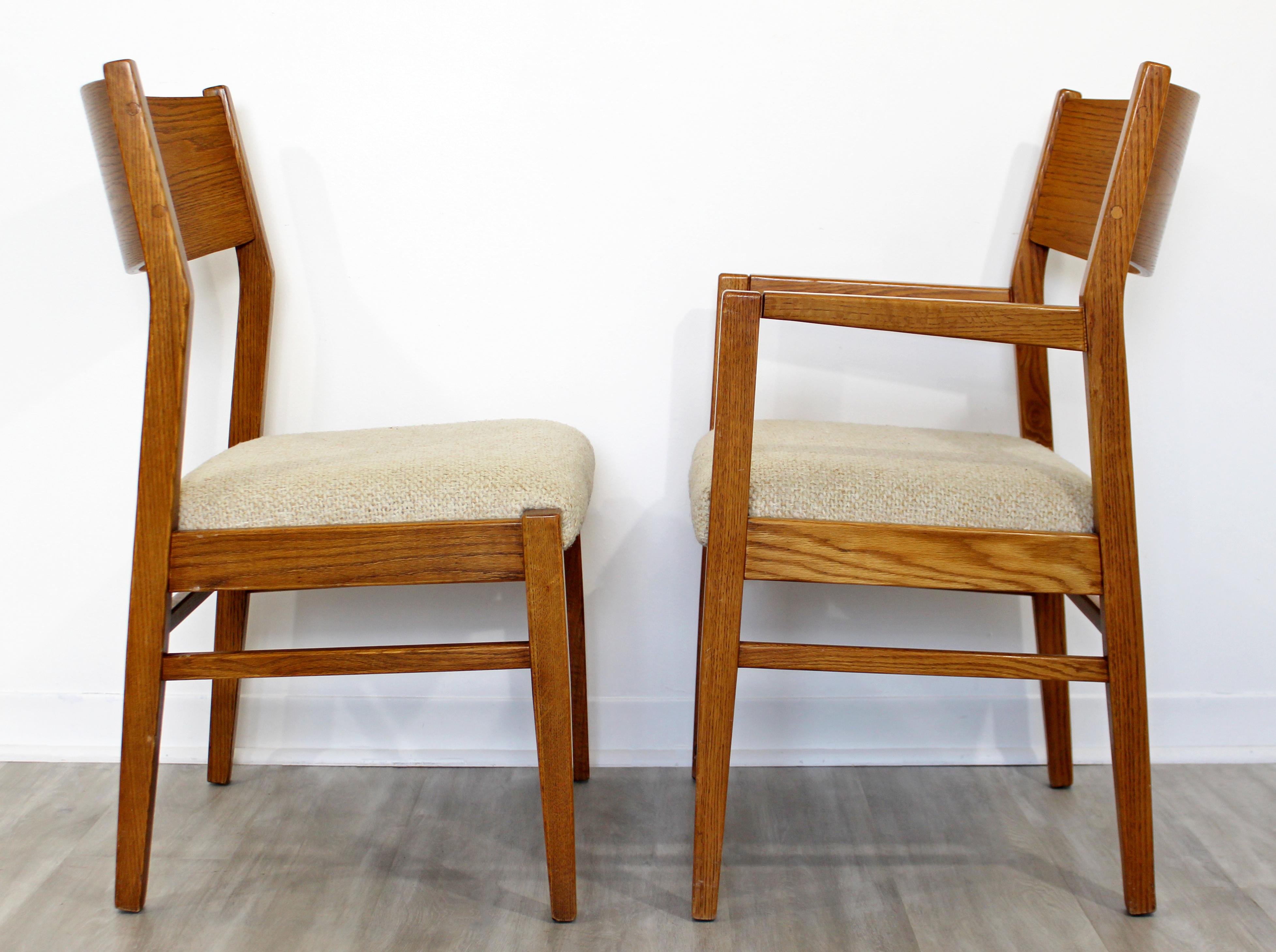 Wood Mid-Century Modern Wright Conant Ball Set of 6 Dining Side and Armchairs, 1960s