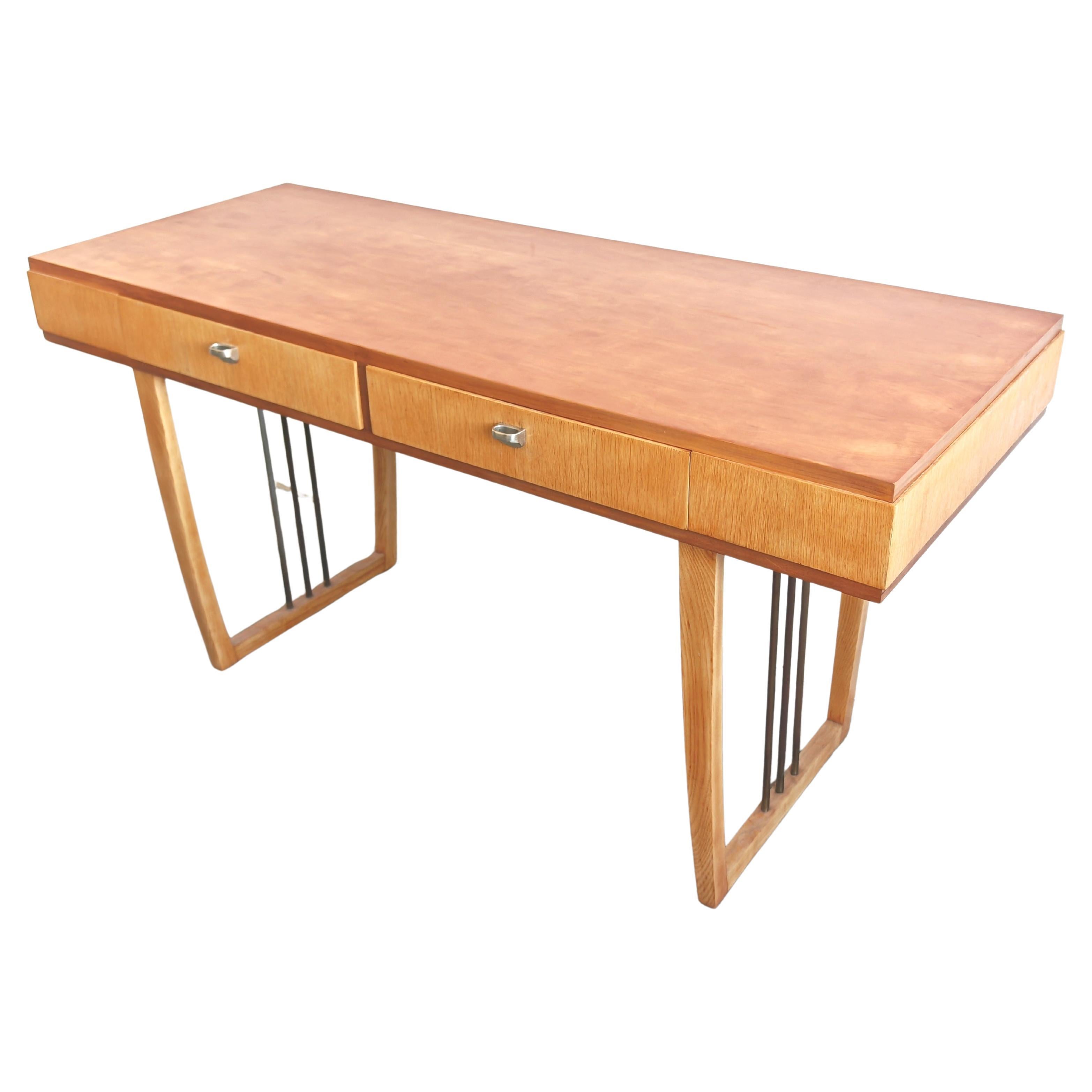 Mid Century Modern Writing Desk in Ash and Cherry Wood, Austria 1960s