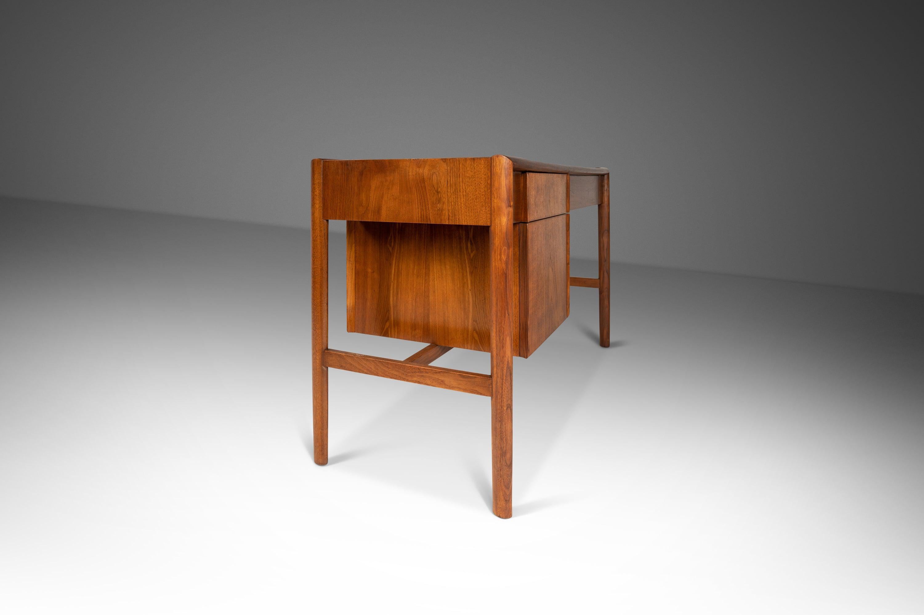 Mid-Century Modern Writing Desk in Walnut by Barney Flagg for Drexel 3