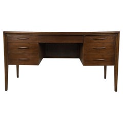 Mid Century Modern Writing Desk with Caned Back by Broyhill