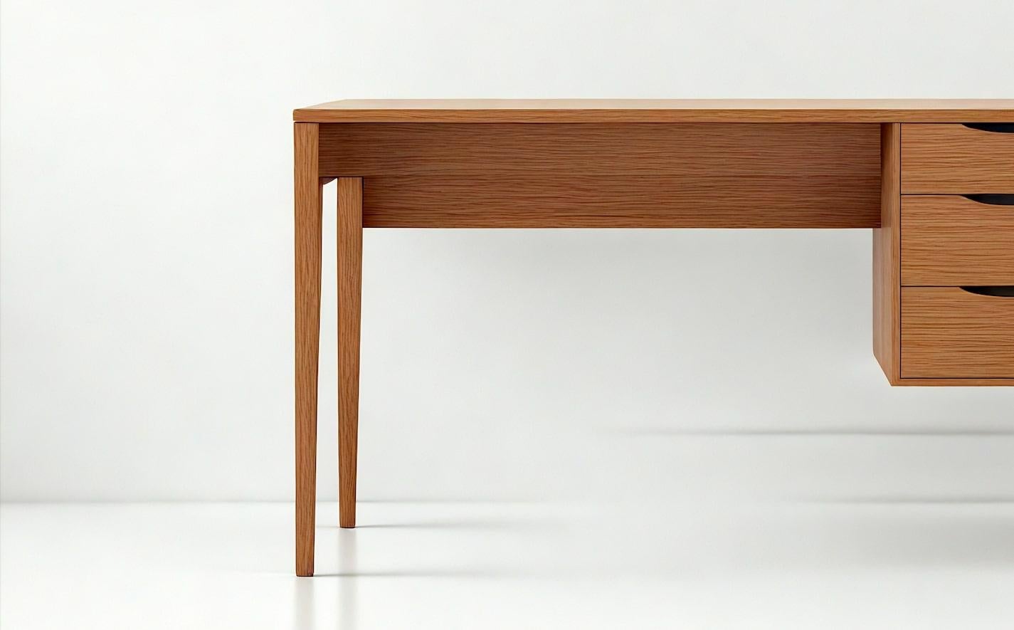 Scrivania moderna di metà secolo con piedistallo galleggiante di Artisanal In condizioni Nuovo in vendita a New York, NY