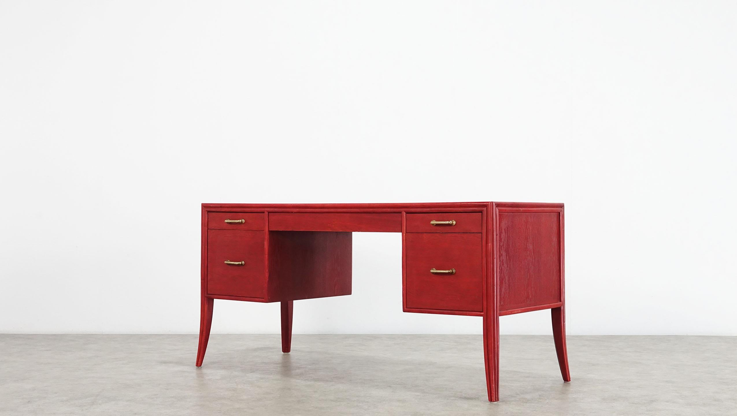 Mid Century Modern Writing Table Desk McGuire Bamboo 4