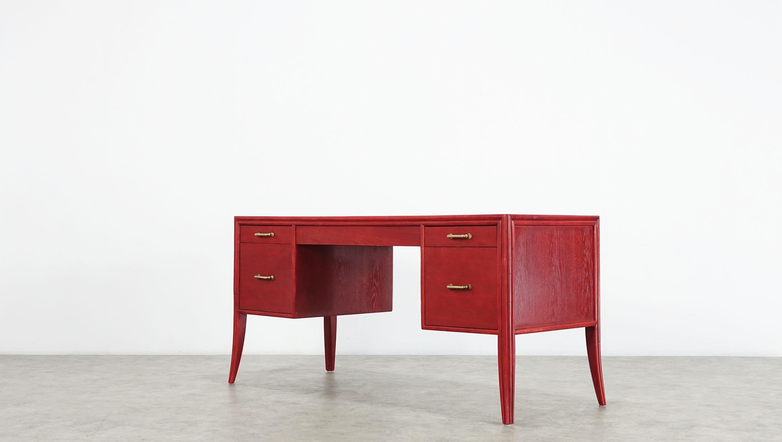 Mid Century Modern Writing Table Desk McGuire Bamboo 8