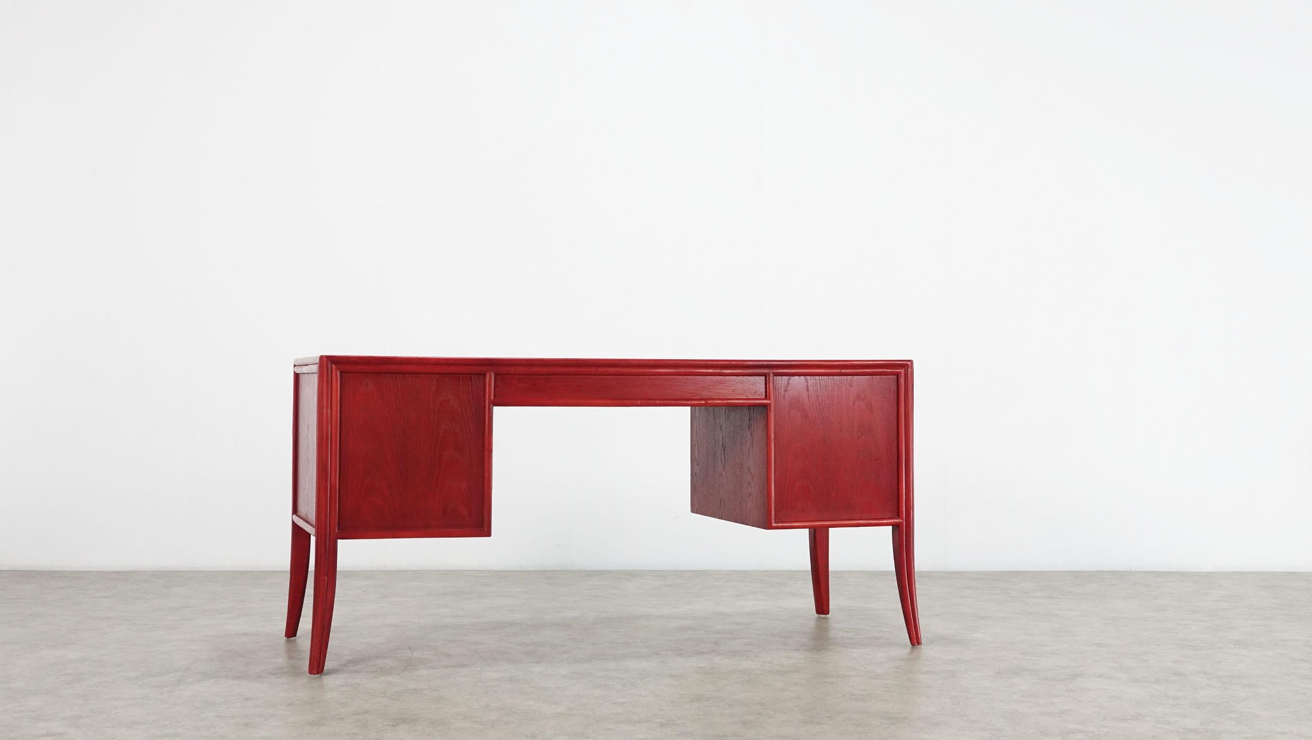 Mid Century Modern Writing Table Desk McGuire Bamboo 11