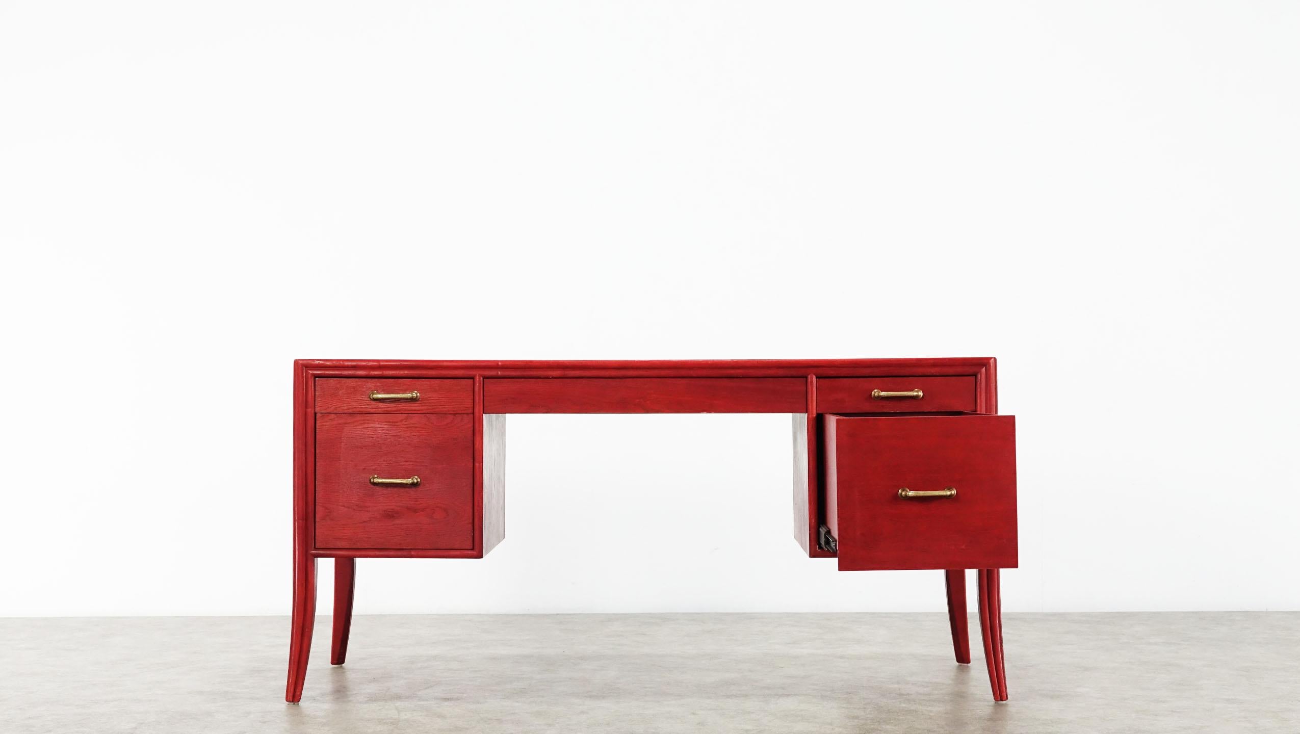 American Mid Century Modern Writing Table Desk McGuire Bamboo