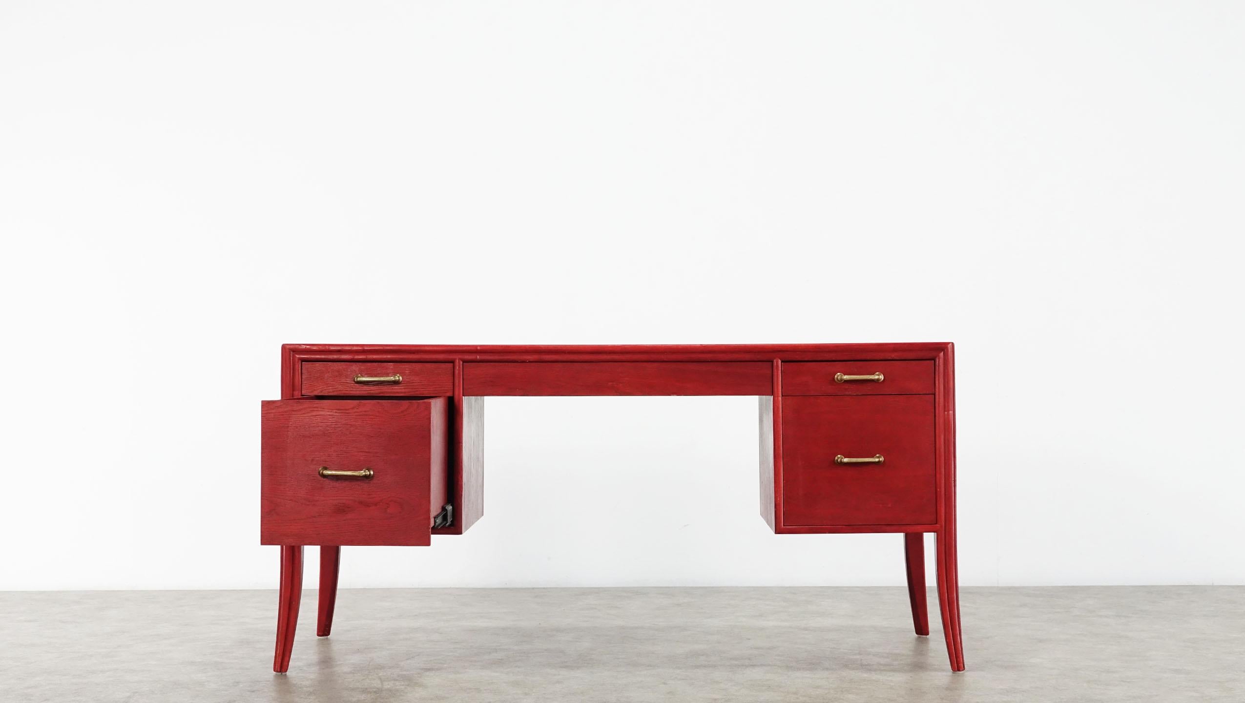 Late 20th Century Mid Century Modern Writing Table Desk McGuire Bamboo