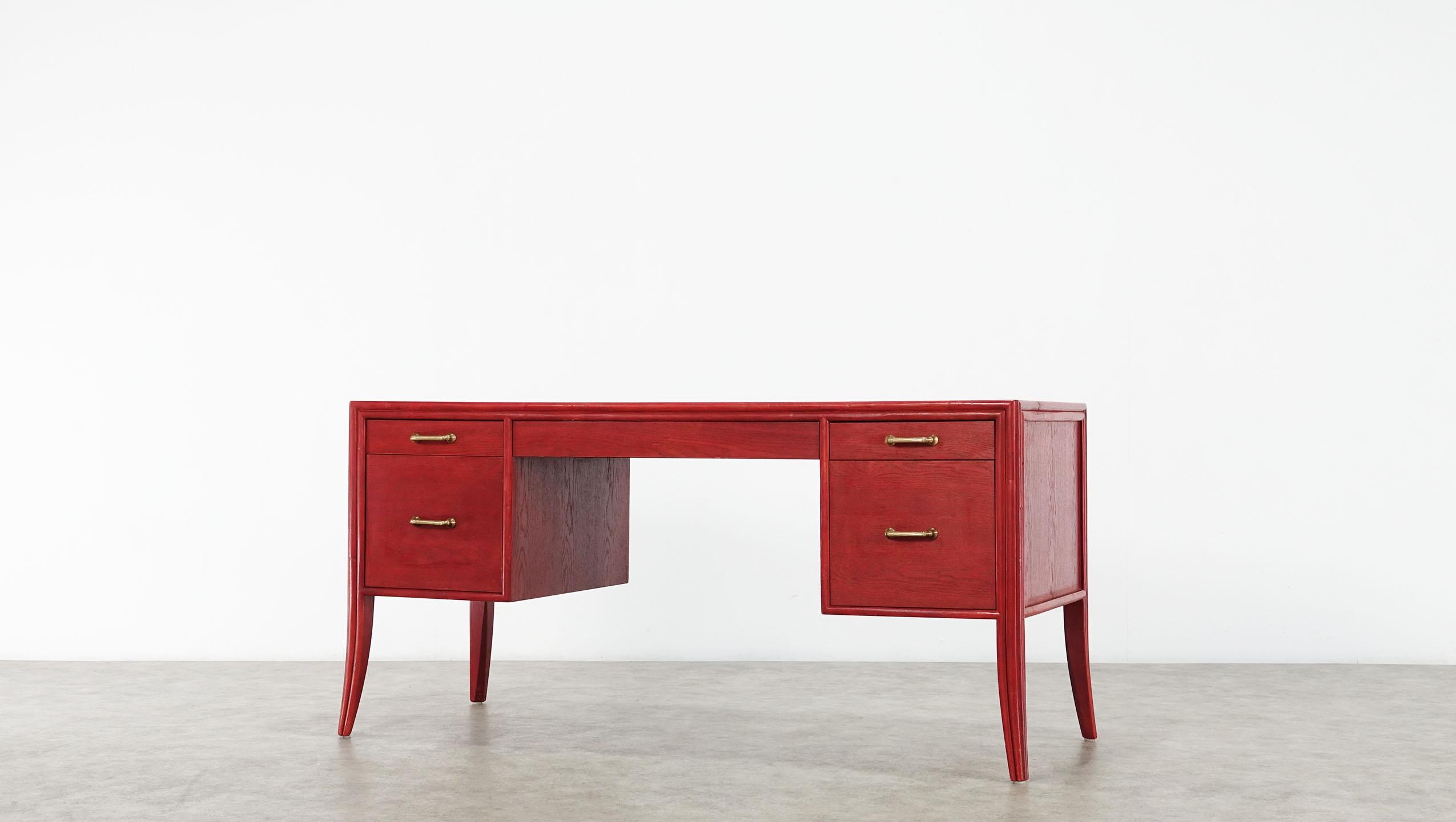 Mid Century Modern Writing Table Desk McGuire Bamboo 3