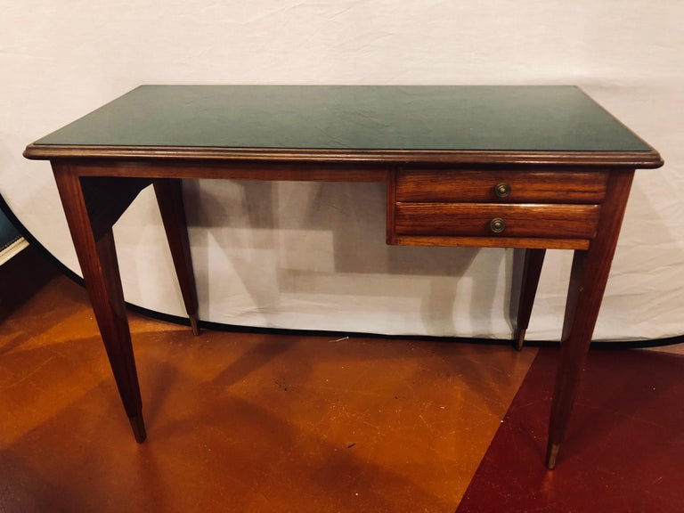 Mid Century Modern Writing Table Or Vanity In Rosewood With Green
