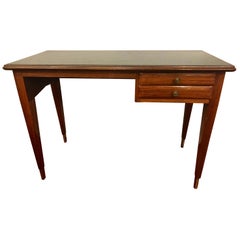 Mid-Century Modern Writing Table or Vanity in Rosewood with Green Glass Top