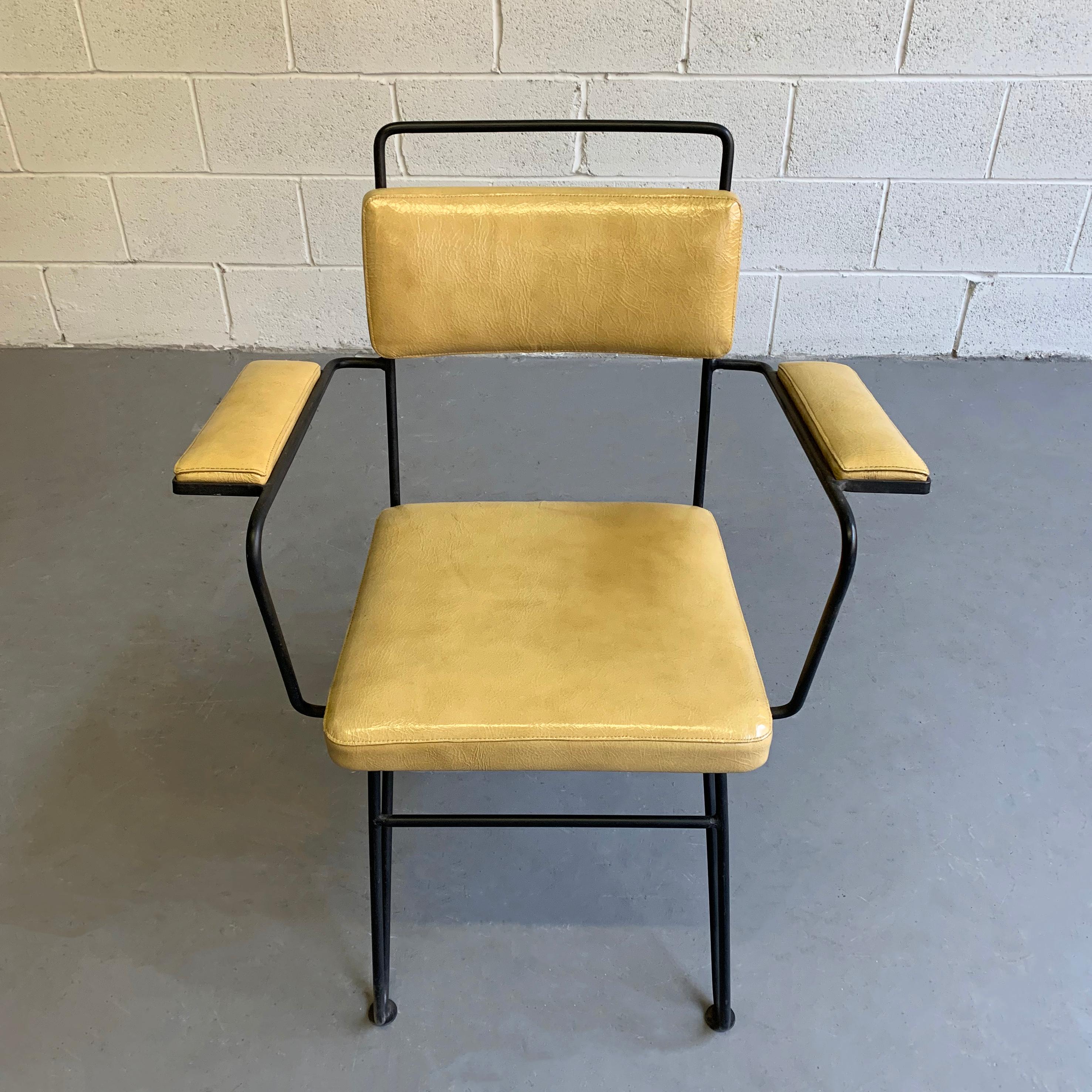 American Mid-Century Modern Wrought Iron Armchair Attributed to Dan Johnson, Pacific Iron For Sale