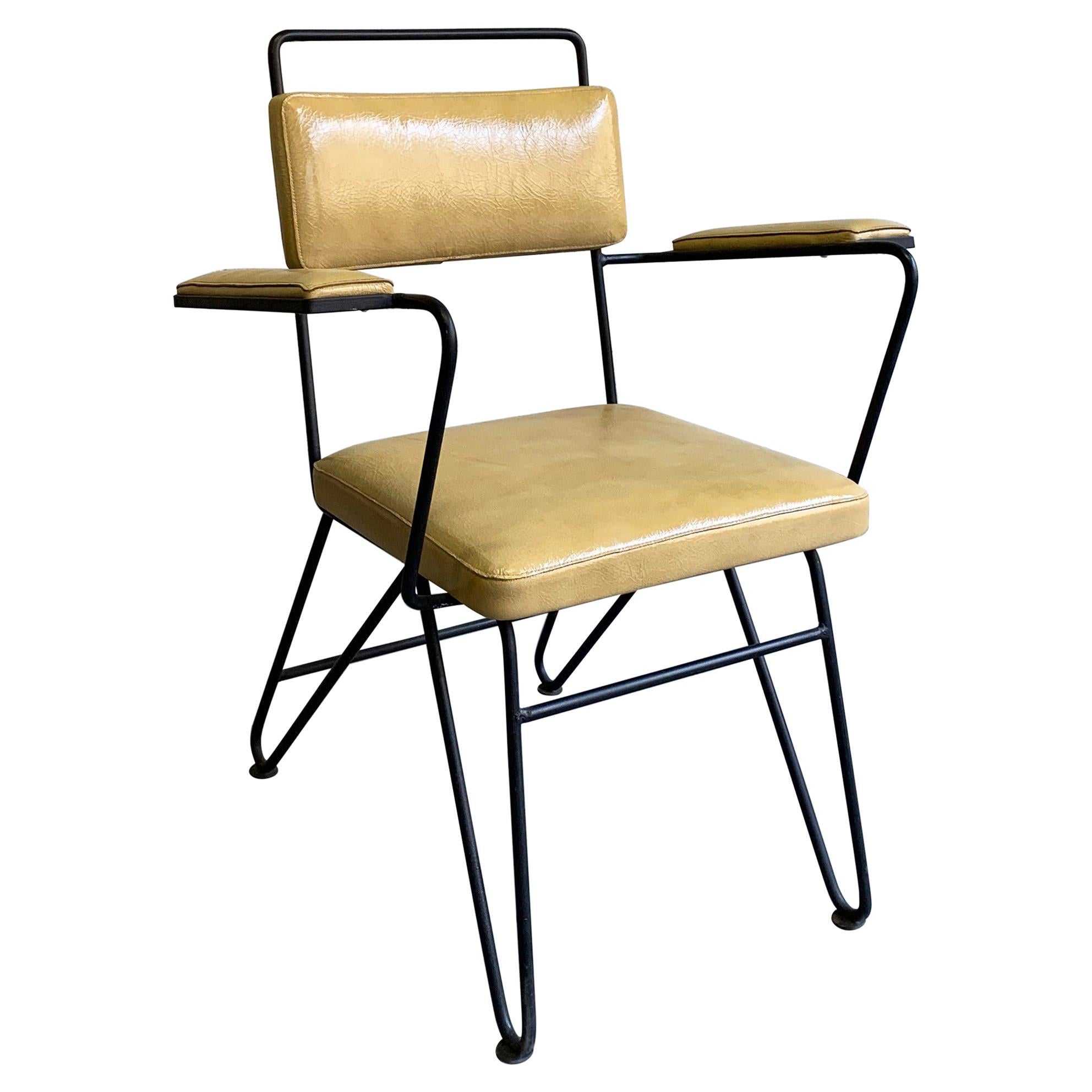 Mid-Century Modern Wrought Iron Armchair Attributed to Dan Johnson, Pacific Iron For Sale