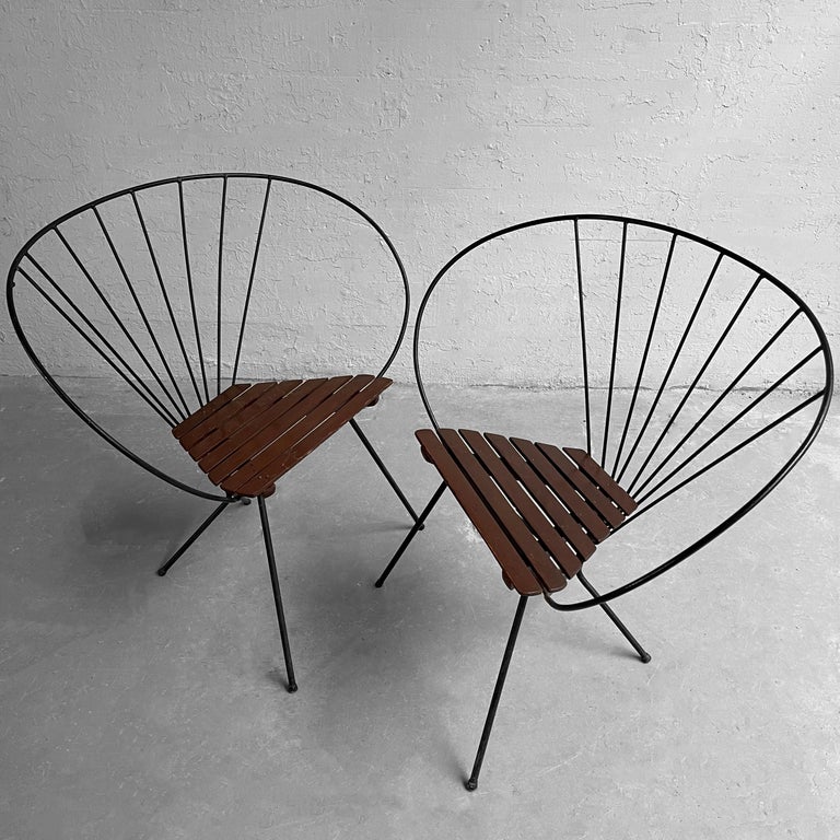 MidCentury Modern Wrought Iron Peacock Chairs For Sale at 1stDibs