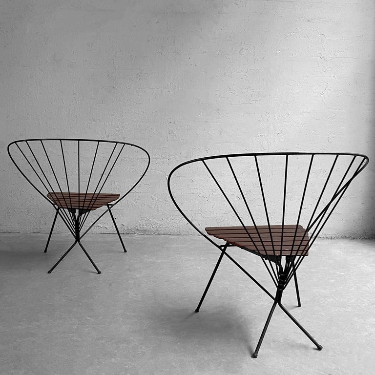 MidCentury Modern Wrought Iron Peacock Chairs For Sale at 1stDibs