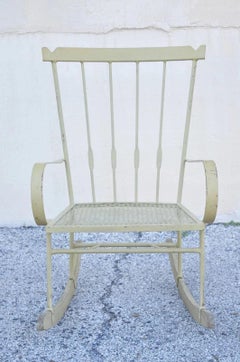 Mid Century Modern Wrought Iron Rocking Chair after Salterini and Arthur Umanoff