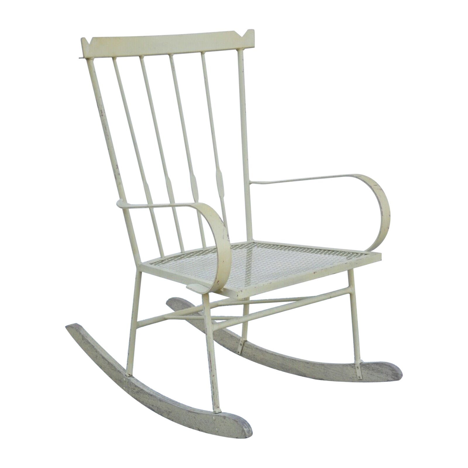 Chaise à bascule en fer forgé moderne du milieu du siècle dernier, d'après Salterini et Arthur Umanoff