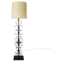 Mid-Century Modern Wrought Iron Standing Lamp - Spain 1950