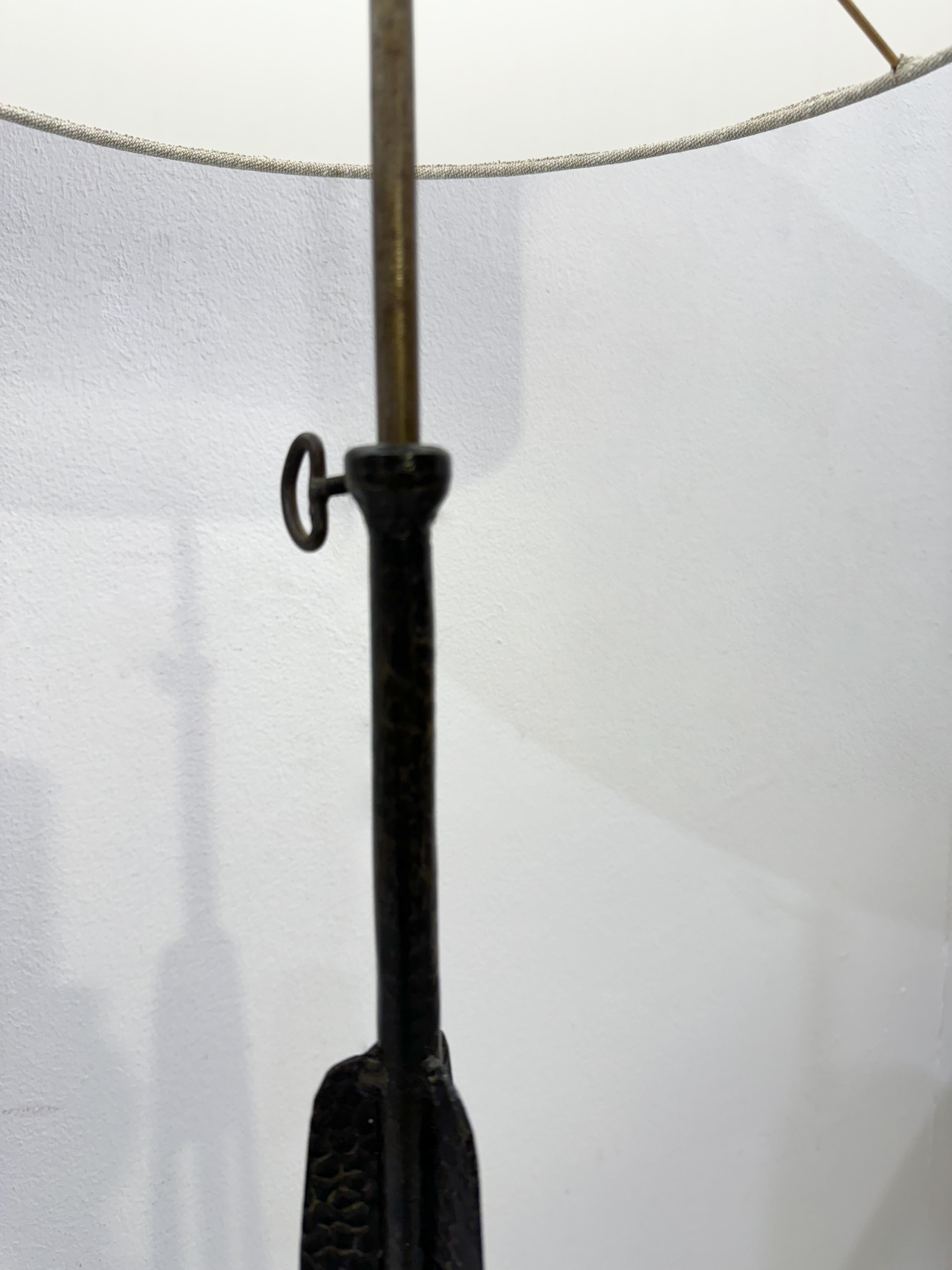 Mid Century Modern Wrought Iron Tripod Floor Lamp For Sale 1