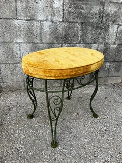 Mid-Century Modern Wrought Iron Vanity Stool. Circa 1960s