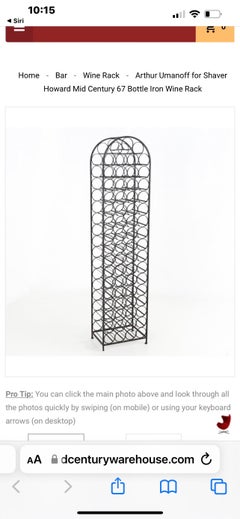 Mid Century Modern Wrought Iron Wine Rack by Arthur Umanoff