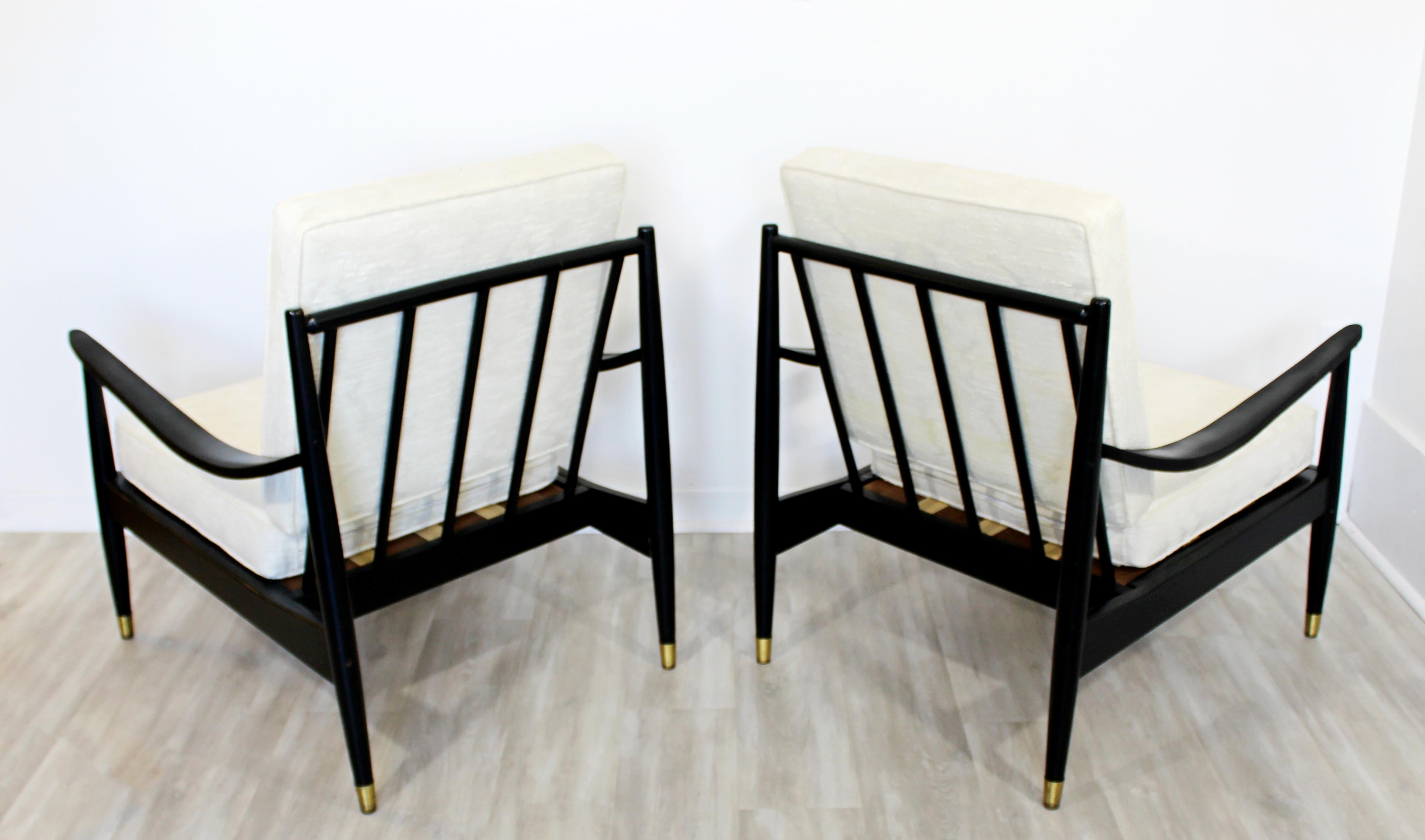 Upholstery Mid-Century Modern Wythe Craft Pair of Armchairs & Ottoman 1950s Danish Style