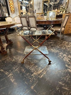 Mid-Century Modern X Form Bar Cart