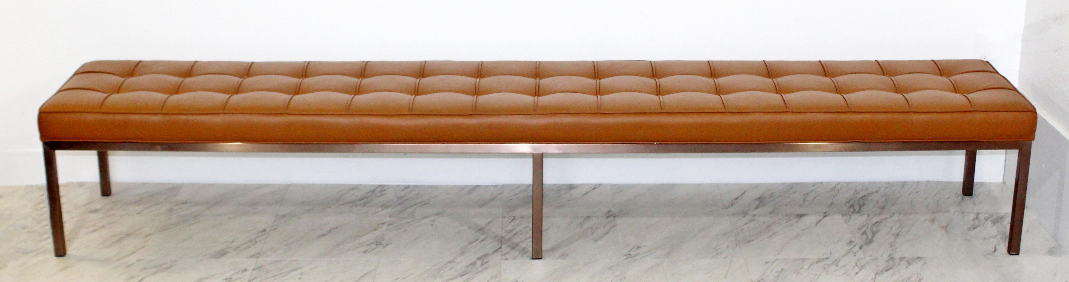 leather long bench
