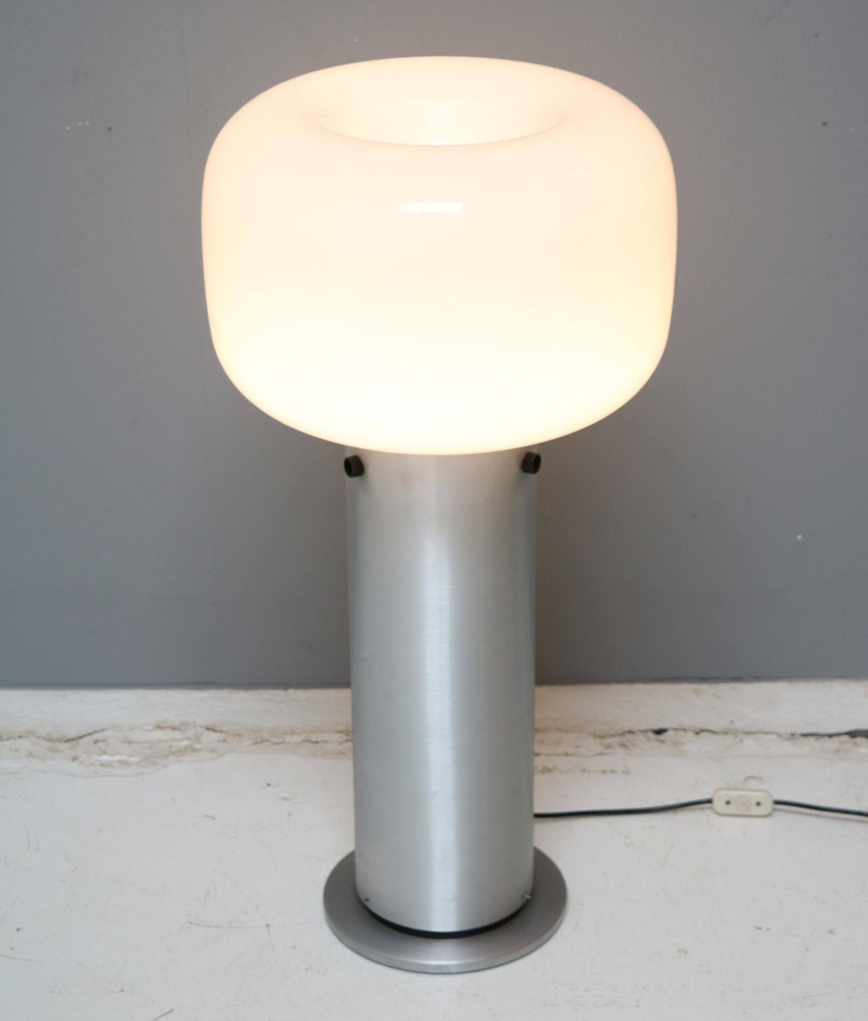 Brushed Mid-Century Modern XL Floor Lamp by Glashütte Limburg, 1970s For Sale