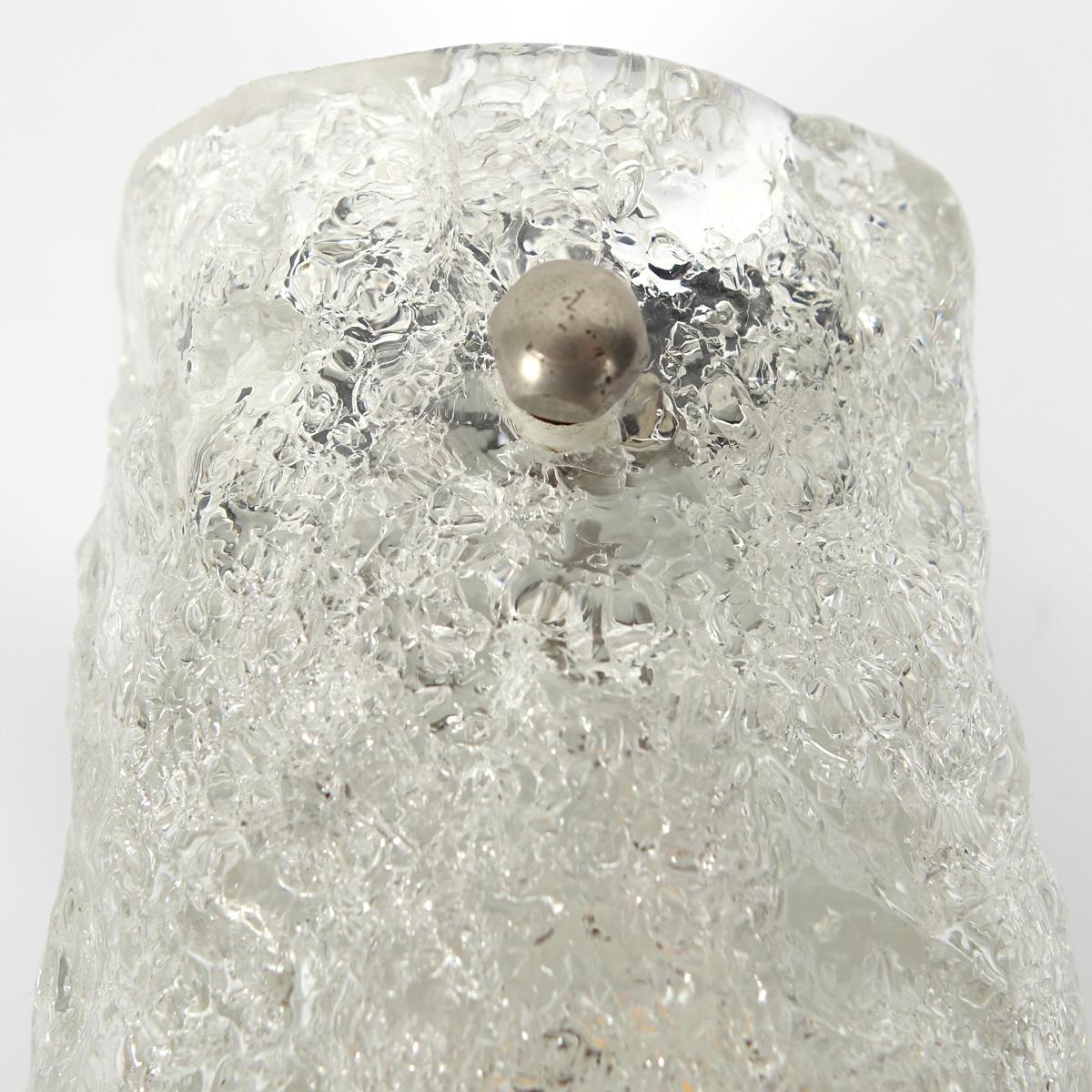 Mid-Century Modern XL Glass 3-Light Sconce in the Style of Kalmar 1