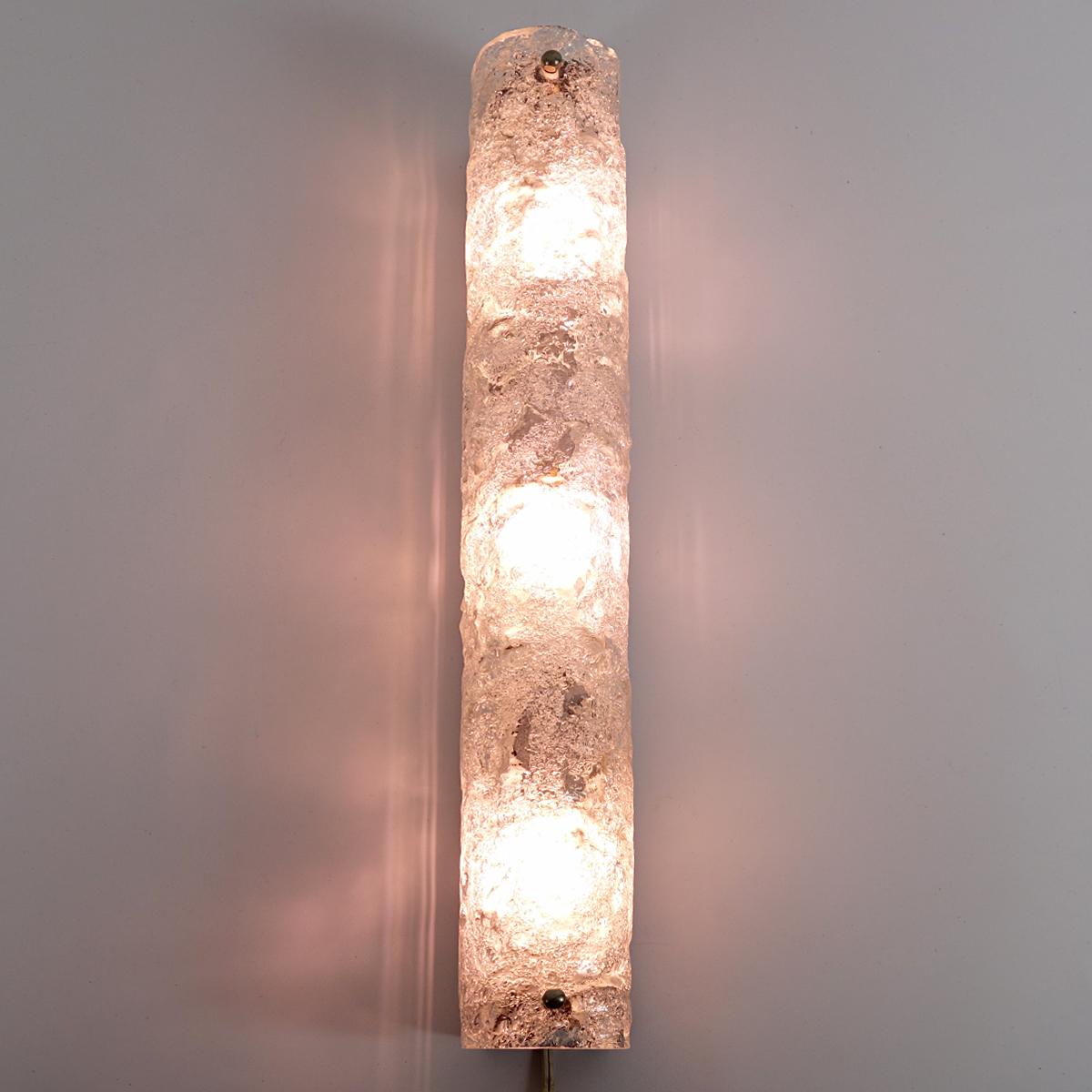 Mid-Century Modern XL Glass 3-Light Sconce in the Style of Kalmar 2
