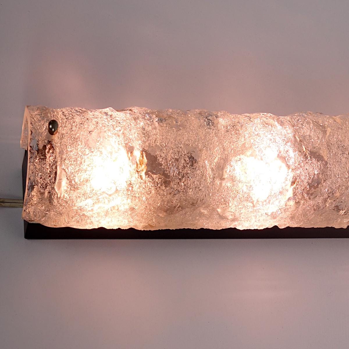 Mid-Century Modern XL Glass 3-Light Sconce in the Style of Kalmar 3