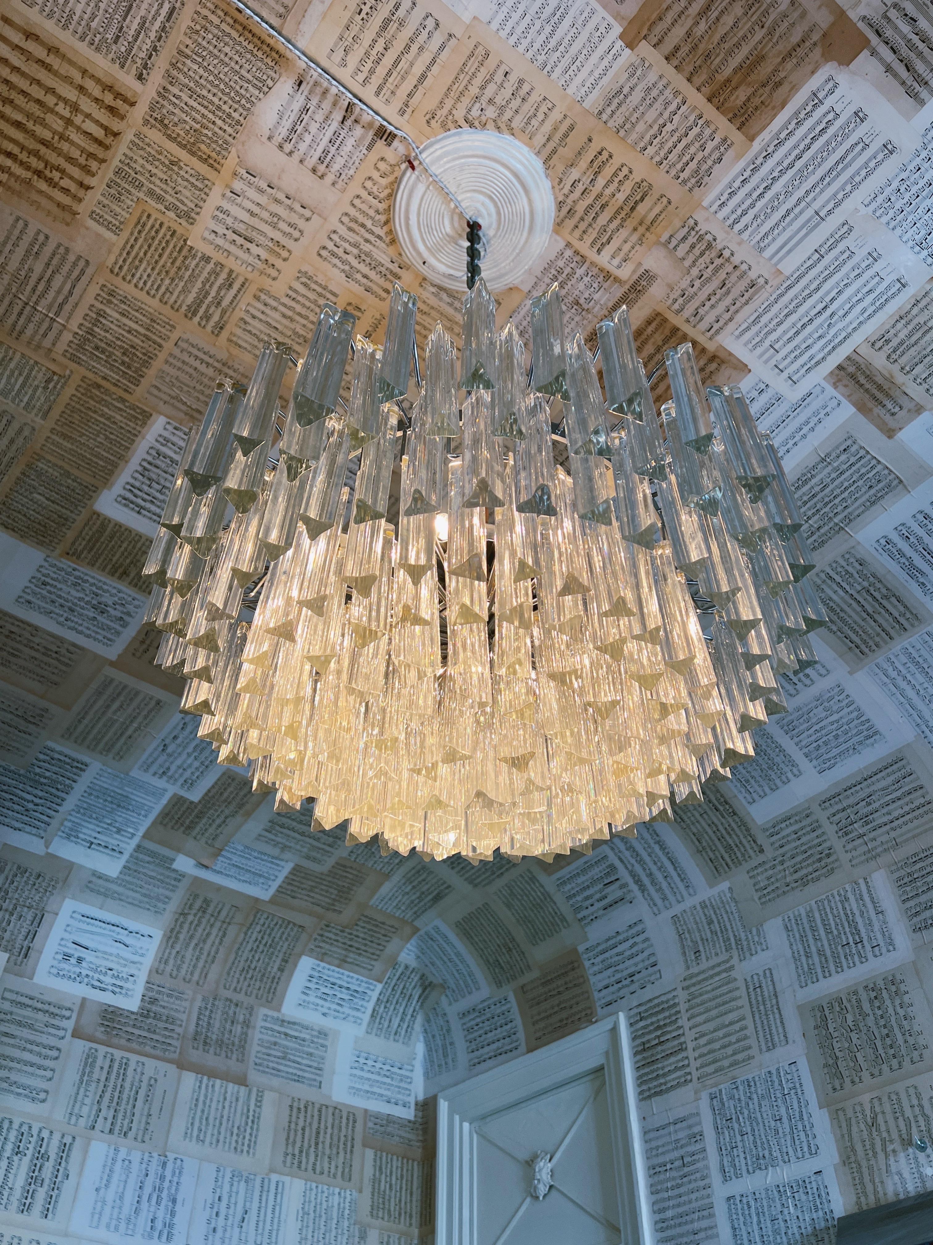 20th Century Mid-Century modern XL Venini chandelier For Sale