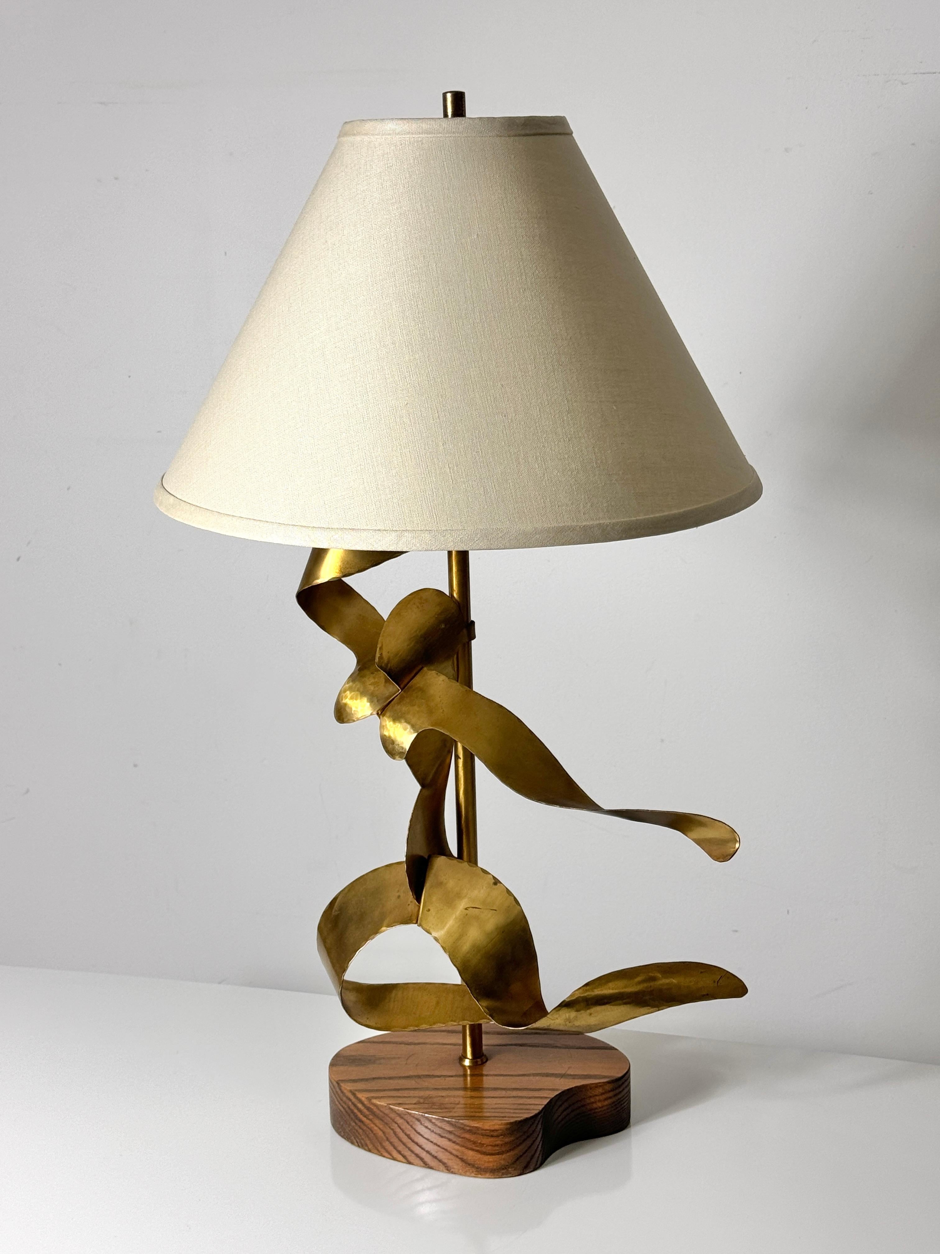 Mid-Century Modern Mid Century Modern Yasha Heifetz Sculptural Abstract Brass Figure Table Lamp For Sale