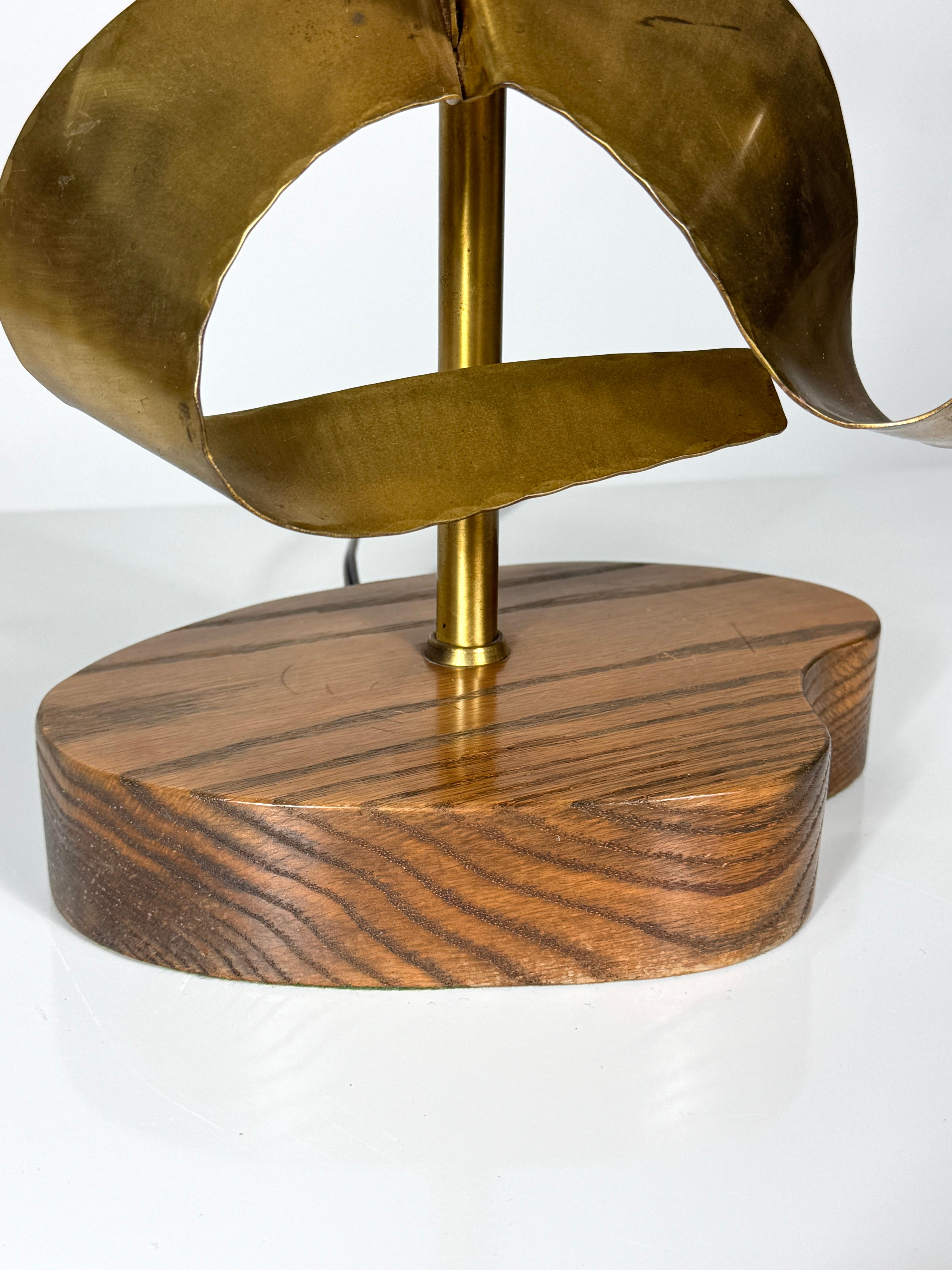 Mid Century Modern Yasha Heifetz Sculptural Abstract Brass Figure Table Lamp For Sale 2