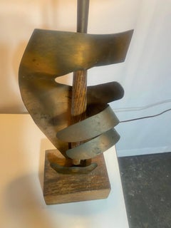 Mid Century Modern Yasha Heifetz Sculptural Abstract Copper HAND Table Lamp